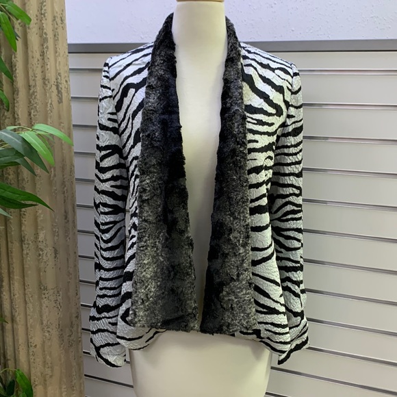 Alberto Makli Zebra Print Open Blazer - Picture 1 of 5